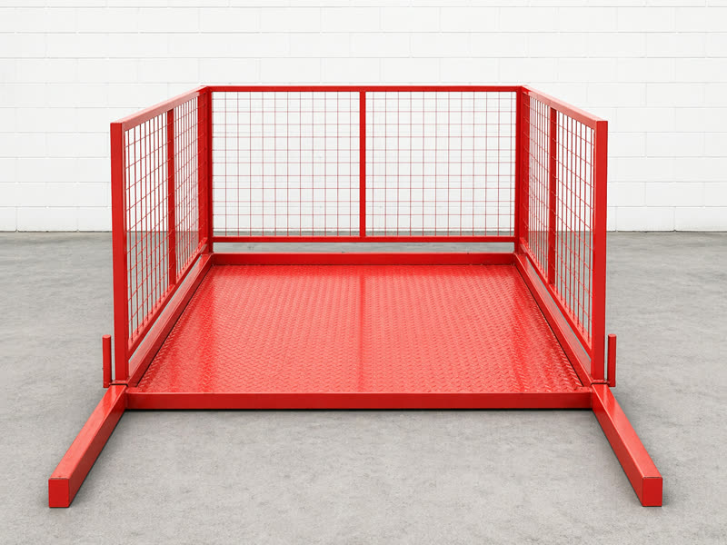 Plataforma de grua metálica para recebimento de materiais